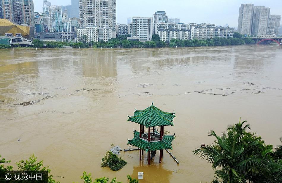 广西柳州半月三次被淹 市民洪水中淡定撒网捞鱼