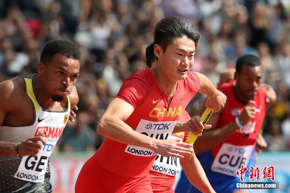 伦敦田径世锦赛 中国男子4x100米接力晋级决赛