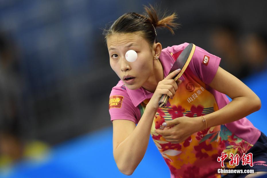 天津全运会 丁宁出战乒乓球女子团体预赛