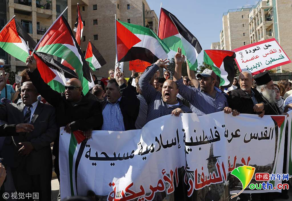 以色列阿拉伯示威者抗议美驻以新使馆开馆