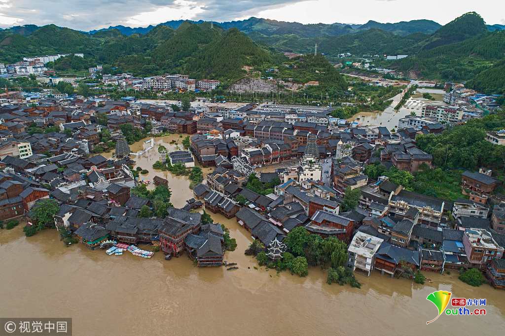 贵州强降雨 凯里下司古镇被淹