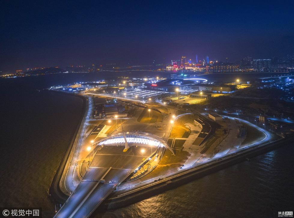 港岛大桥夜景图片