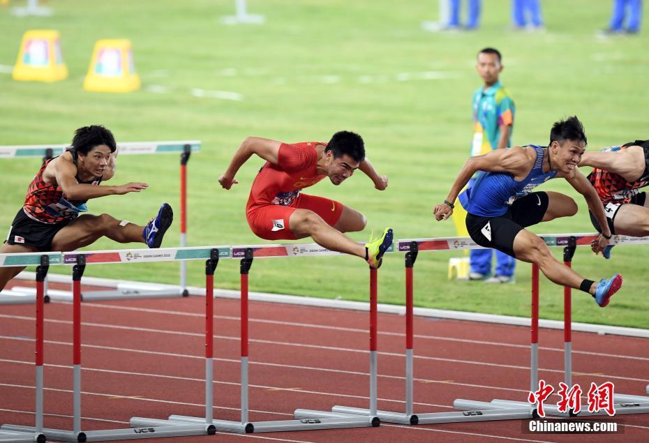 雅加达亚运会男子110米栏谢文骏夺冠