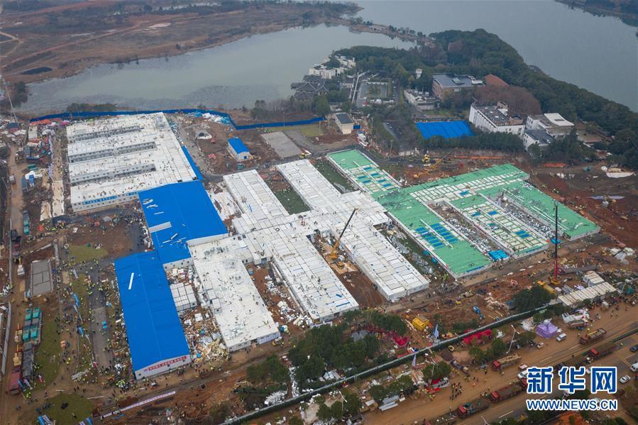 这是2月2日无人机拍摄的武汉火神山医院.新华社记者 肖艺九 摄