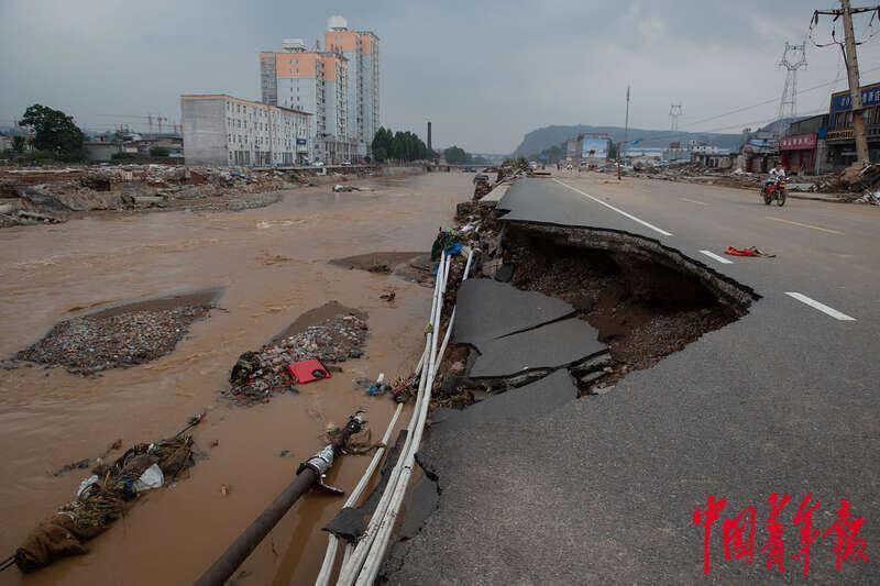 河南暴雨:鞏義米河鎮受損嚴重_新聞頻道__中國青年網