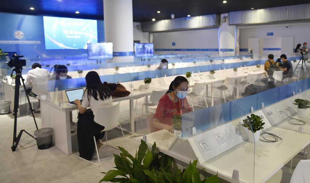  Trial operation of the press center of the 2021 China International Trade and Services Fair. jpg